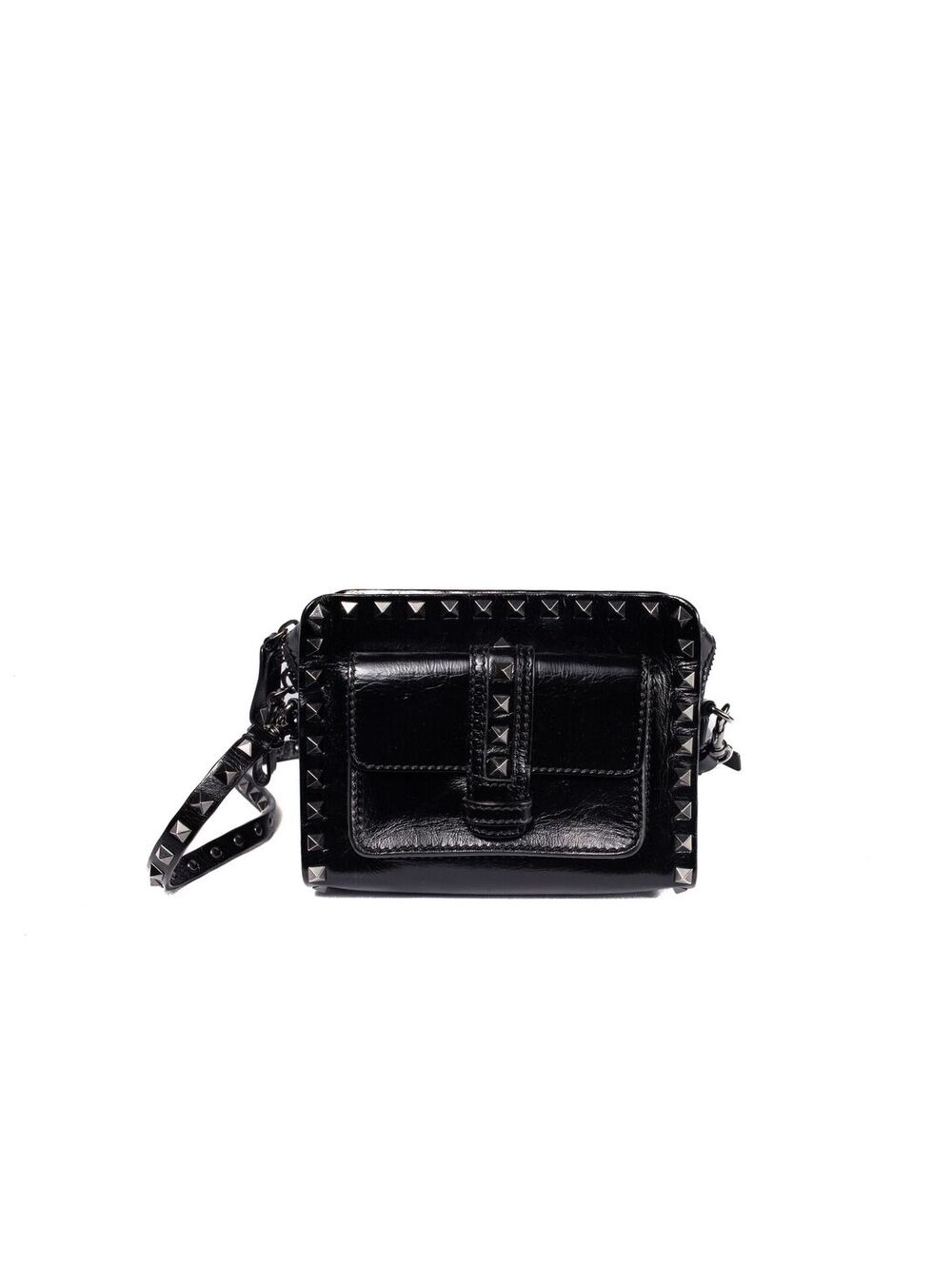Valentino black studded camera bag